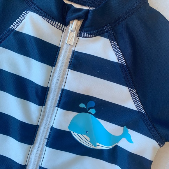 Nautical Stripe Baby 1-Piece Swimsuit - Picture 2 of 7